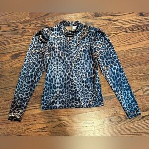 Women’s Lini brown and black velvet animal print blouse size large